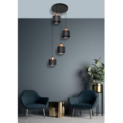Підвісна люстра EDISON 4xE27/15W/230V