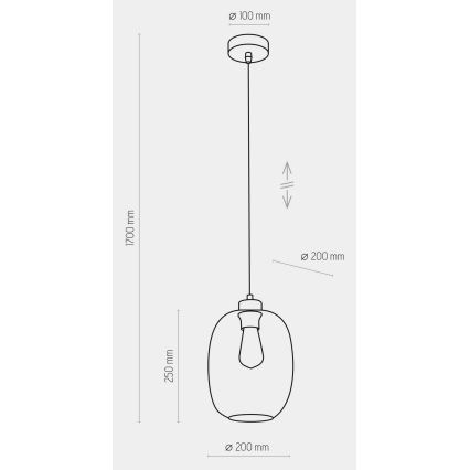 Підвісна люстра ELIO 1xE27/15W/230V