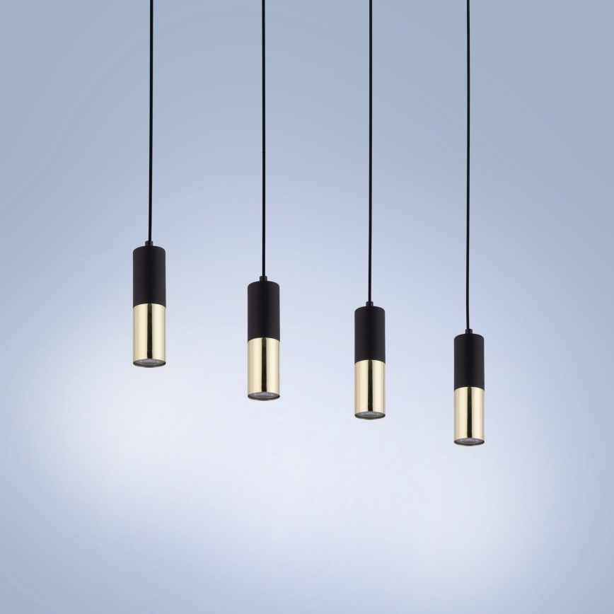 Підвісна люстра ELIT 4xGU10/10W/230V чорний