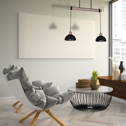 Підвісна люстра ERIK 2xE27/60W/230V коричневий/чорний