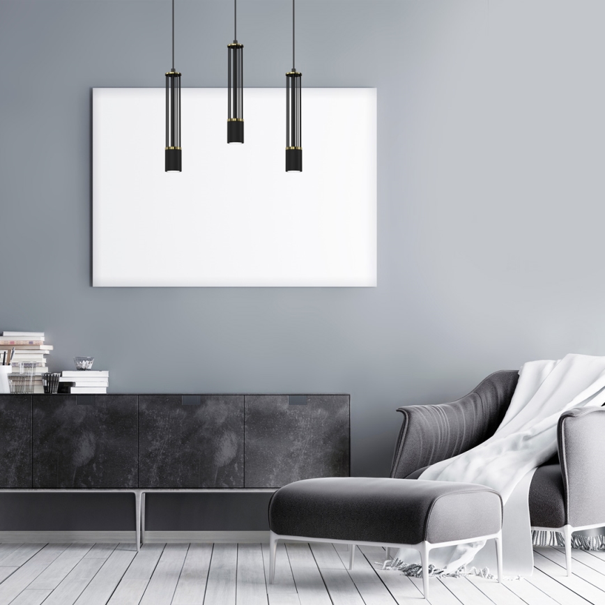 Підвісна люстра ESTILO 3xGU10/40W/230V чорний