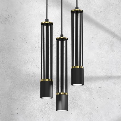 Підвісна люстра ESTILO 3xGU10/40W/230V чорний