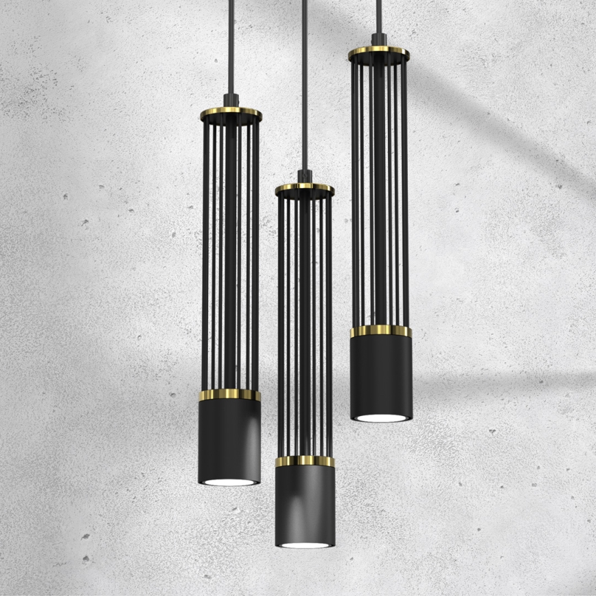 Підвісна люстра ESTILO 3xGU10/40W/230V чорний