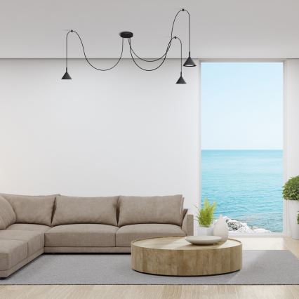 Підвісна люстра ETNA 3xGX53/10W/230V павук чорний