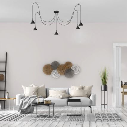 Підвісна люстра ETNA 5xGX53/15W/230V павук чорний