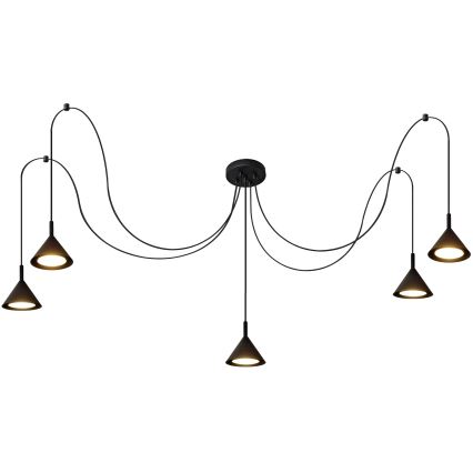 Підвісна люстра ETNA 5xGX53/15W/230V павук чорний