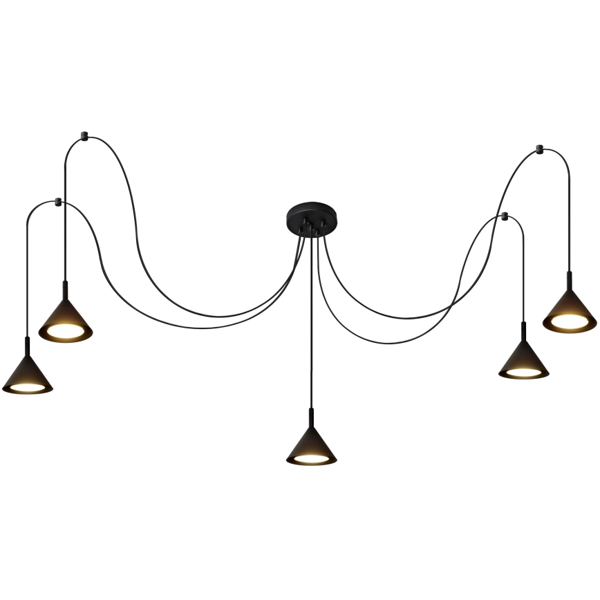 Підвісна люстра ETNA 5xGX53/15W/230V павук чорний