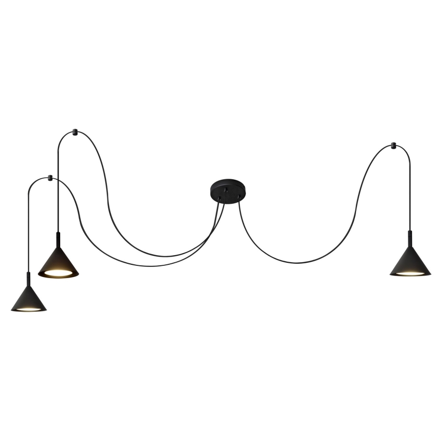 Підвісна люстра ETNA LONG 3xGX53/10W/230V павук чорний