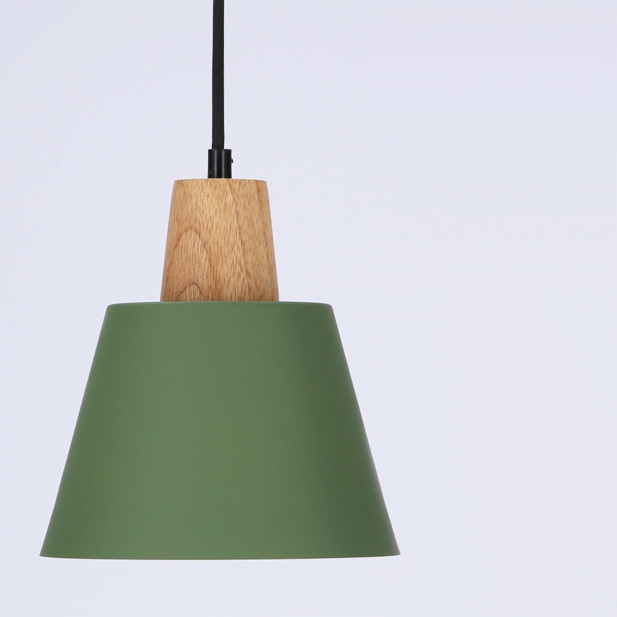 Підвісна люстра FARO 1xE27/40W/230V зелений/бук