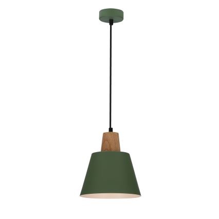 Підвісна люстра FARO 1xE27/40W/230V зелений/бук