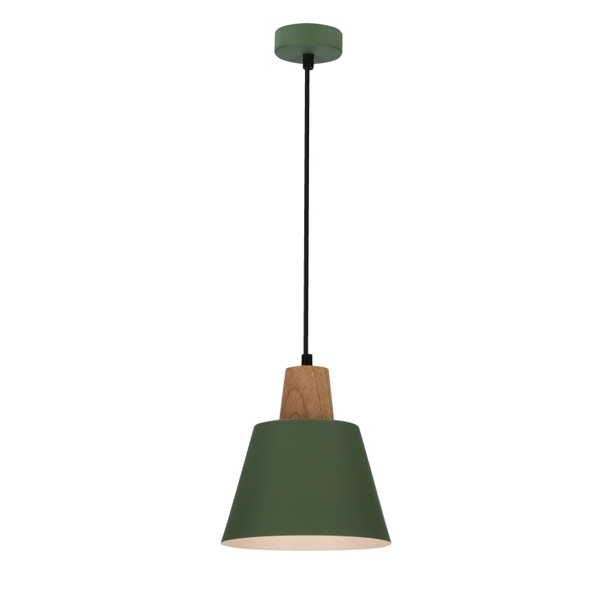 Підвісна люстра FARO 1xE27/40W/230V зелений/бук