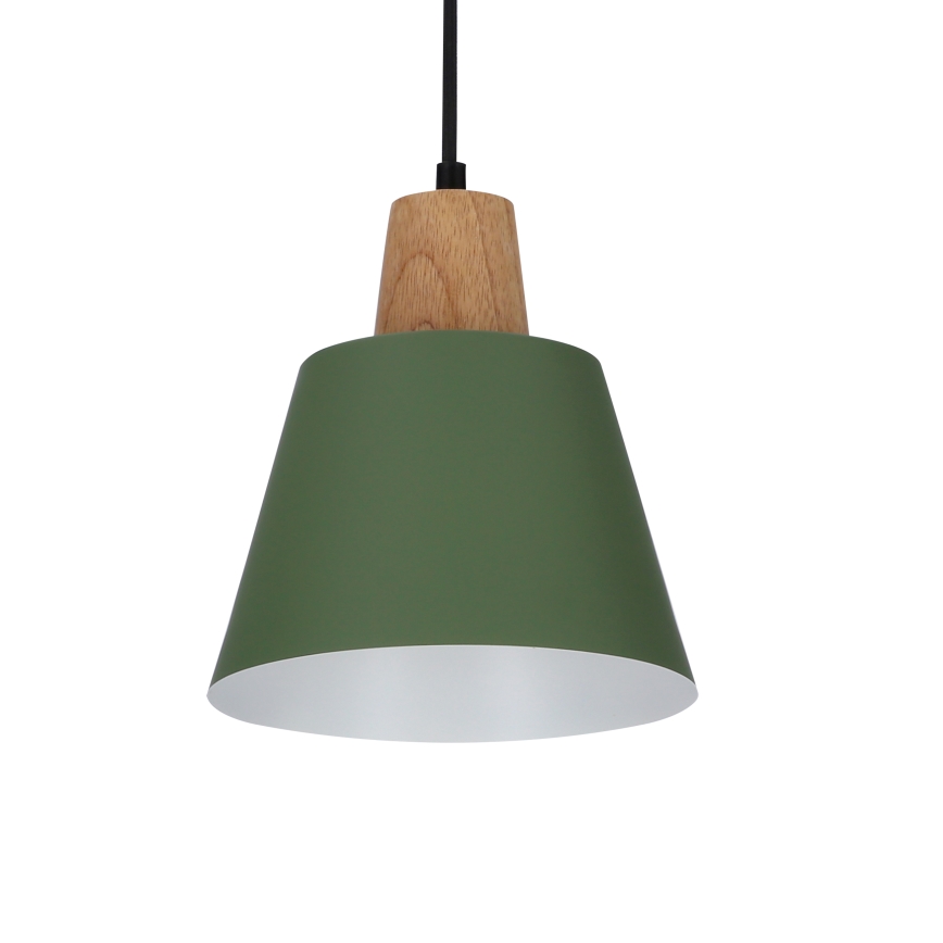 Підвісна люстра FARO 1xE27/40W/230V зелений/бук