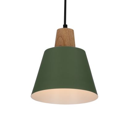 Підвісна люстра FARO 1xE27/40W/230V зелений/бук