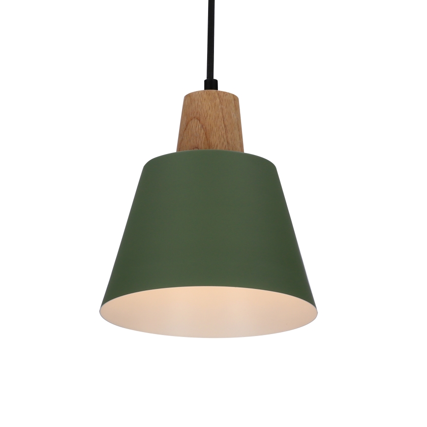 Підвісна люстра FARO 1xE27/40W/230V зелений/бук