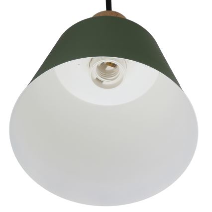 Підвісна люстра FARO 1xE27/40W/230V зелений/бук