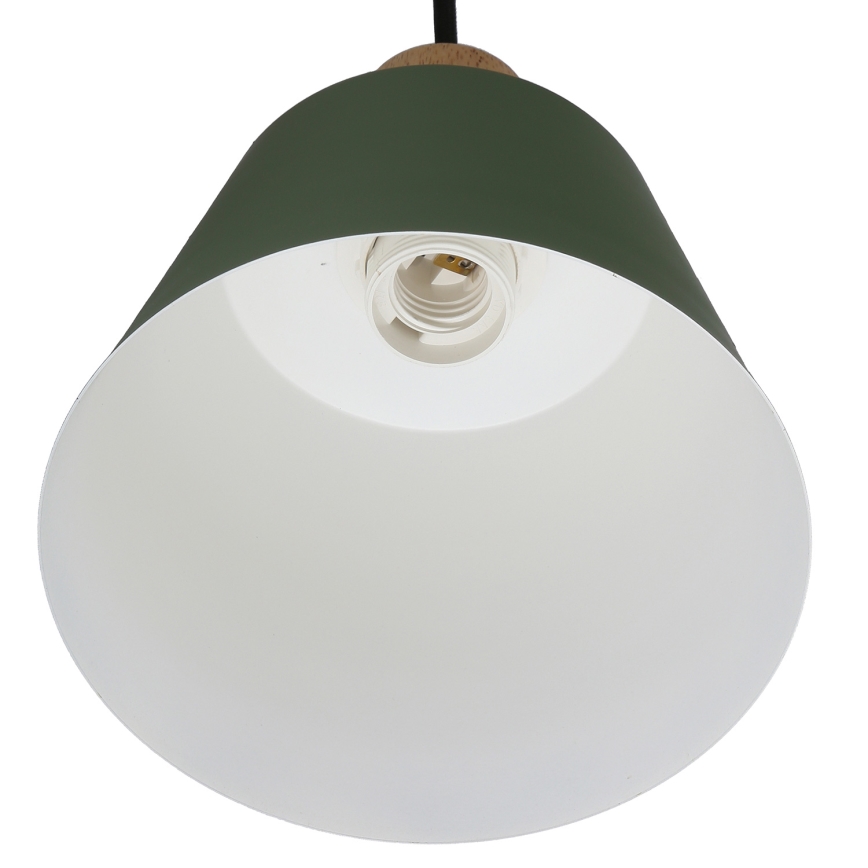 Підвісна люстра FARO 1xE27/40W/230V зелений/бук