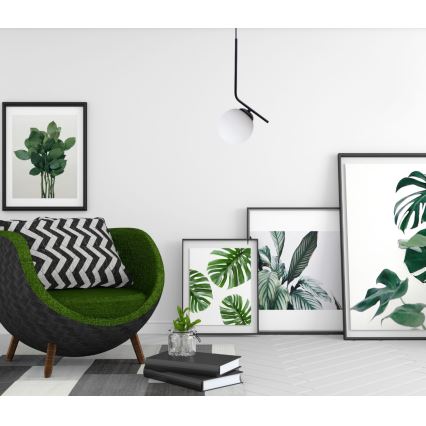 Підвісна люстра FIRA 1xE27/60W/230V чорний