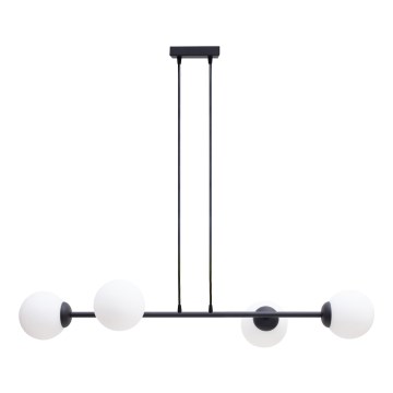 Підвісна люстра FIRA 4xE27/60W/230V чорний