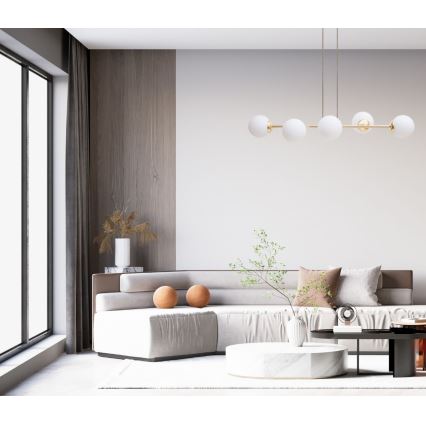 Підвісна люстра FIRA 5xE27/60W/230V чорний