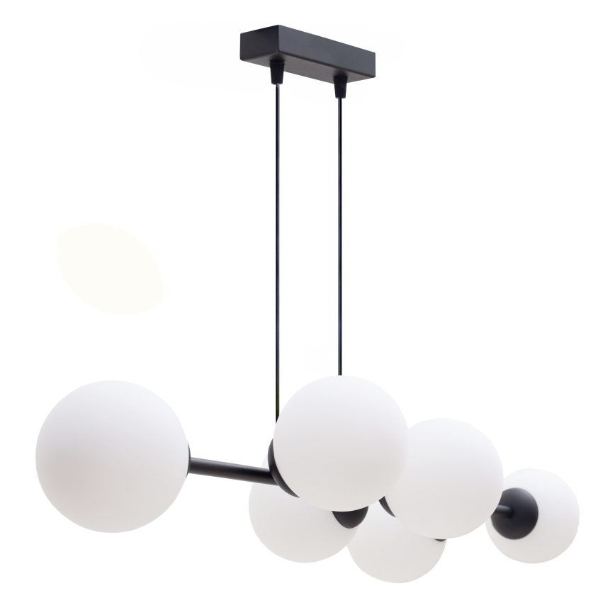 Підвісна люстра FIRA 5xE27/60W/230V чорний