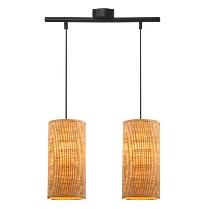 Підвісна люстра FLERI 2xE27/60W/230V ротанґ