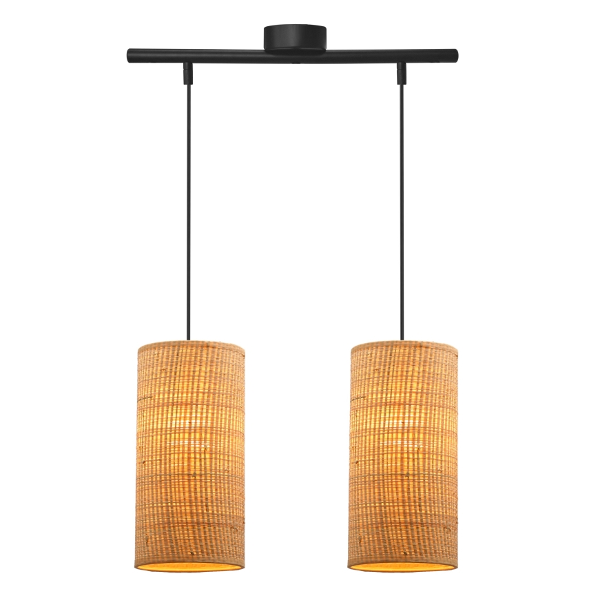 Підвісна люстра FLERI 2xE27/60W/230V ротанґ
