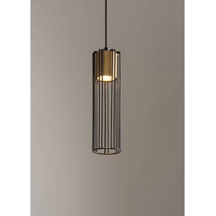 Підвісна люстра FOBIA 1xGU10/25W/230V чорний/золотий
