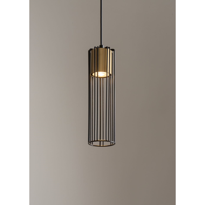 Підвісна люстра FOBIA 1xGU10/25W/230V чорний/золотий