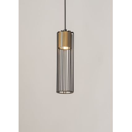Підвісна люстра FOBIA 1xGU10/25W/230V чорний/золотий