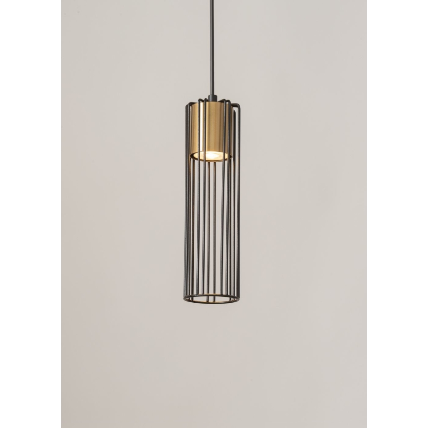 Підвісна люстра FOBIA 1xGU10/25W/230V чорний/золотий