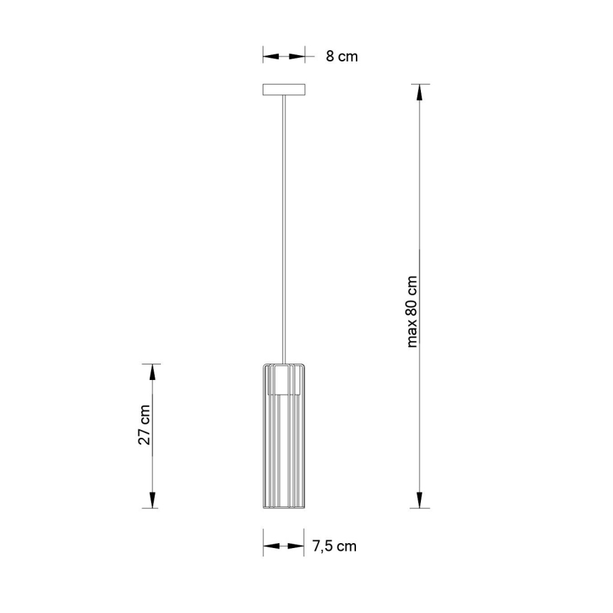 Підвісна люстра FOBIA 1xGU10/25W/230V чорний/золотий