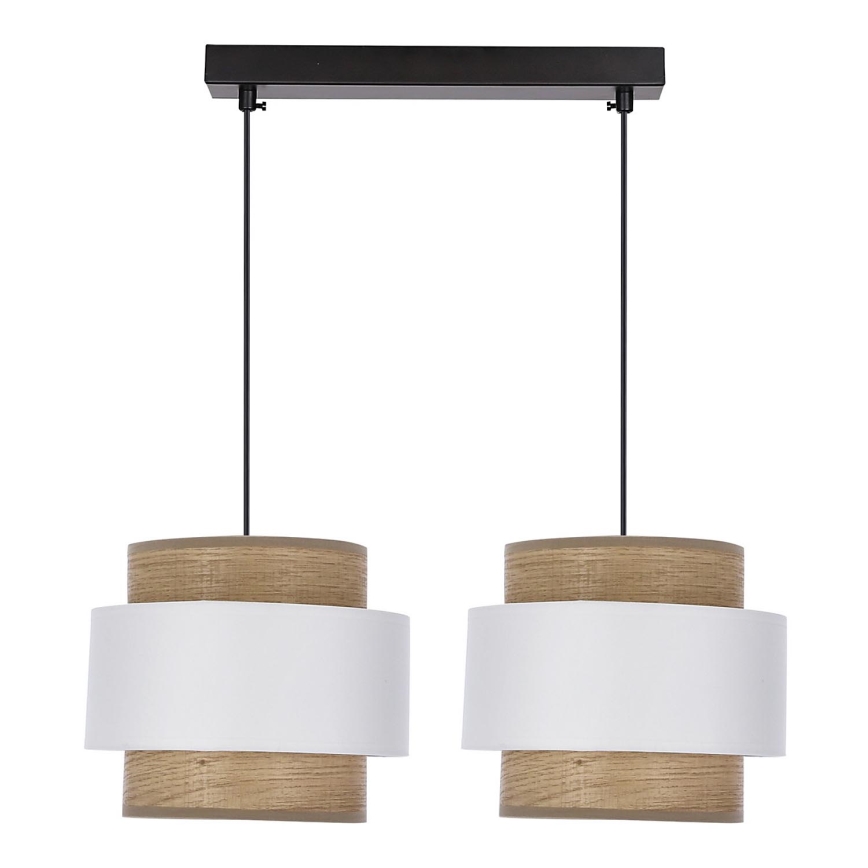 Підвісна люстра FORNI 2xE27/40W/230V коричневий/білий