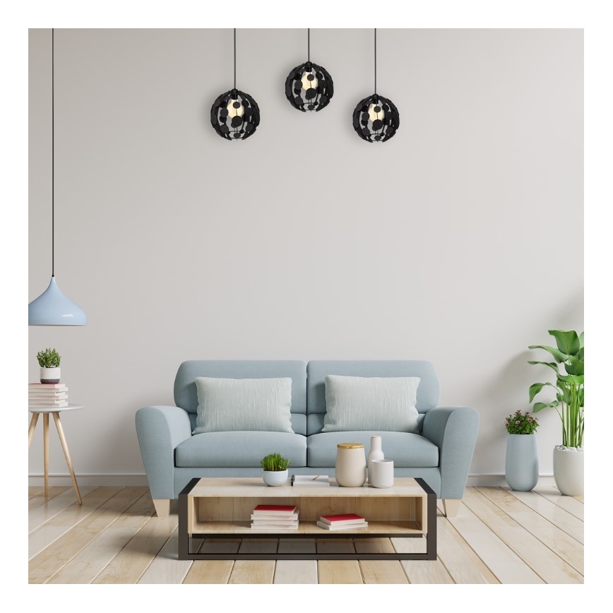 Підвісна люстра GAIA 3xE27/60W/230V чорний/коричневий