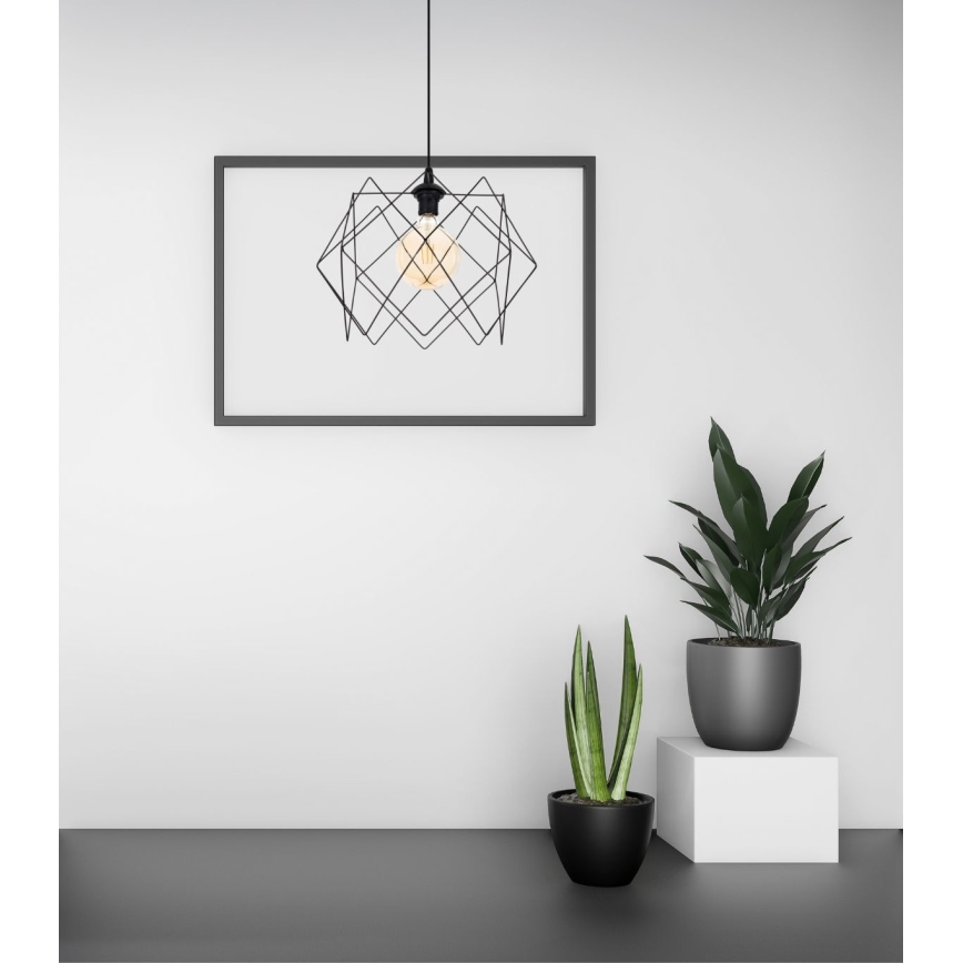 Підвісна люстра GALL 1xE27/60W/230V чорний