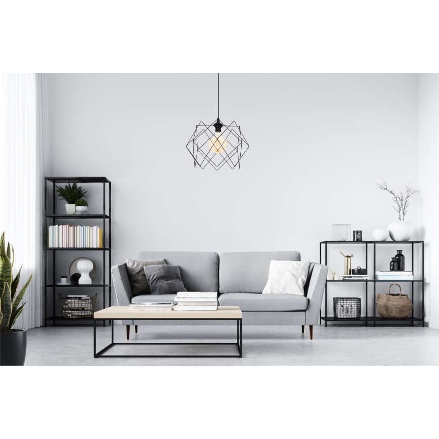 Підвісна люстра GALL 1xE27/60W/230V чорний