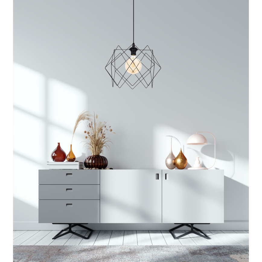 Підвісна люстра GALL 1xE27/60W/230V чорний