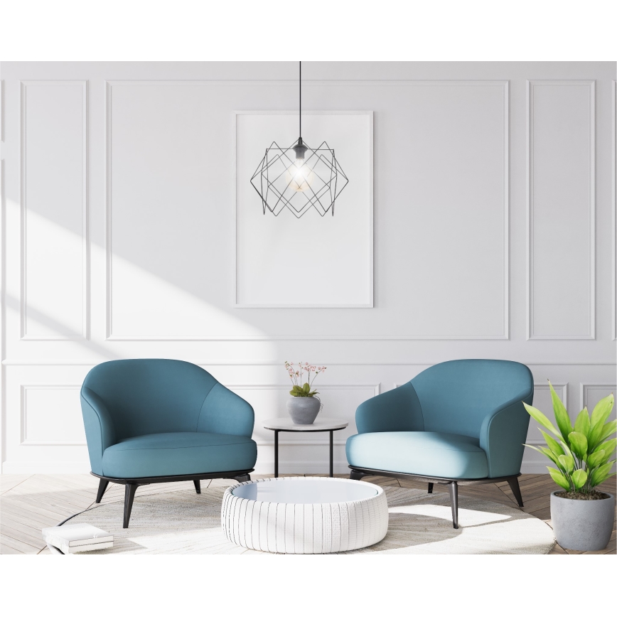 Підвісна люстра GALL 1xE27/60W/230V чорний