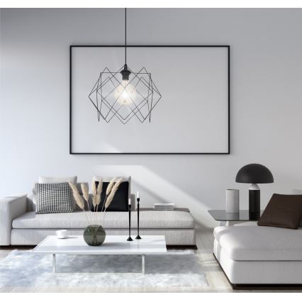 Підвісна люстра GALL 1xE27/60W/230V чорний