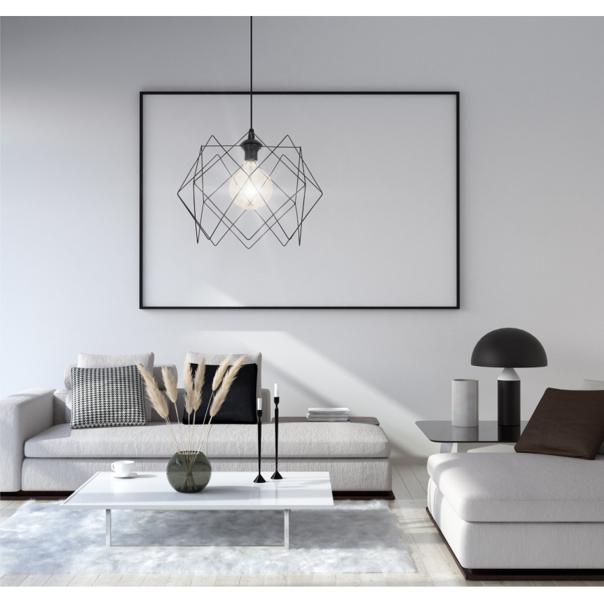 Підвісна люстра GALL 1xE27/60W/230V чорний