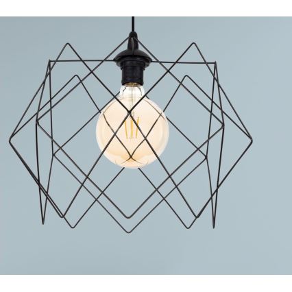 Підвісна люстра GALL 1xE27/60W/230V чорний