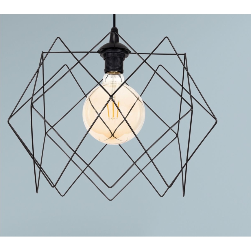 Підвісна люстра GALL 1xE27/60W/230V чорний