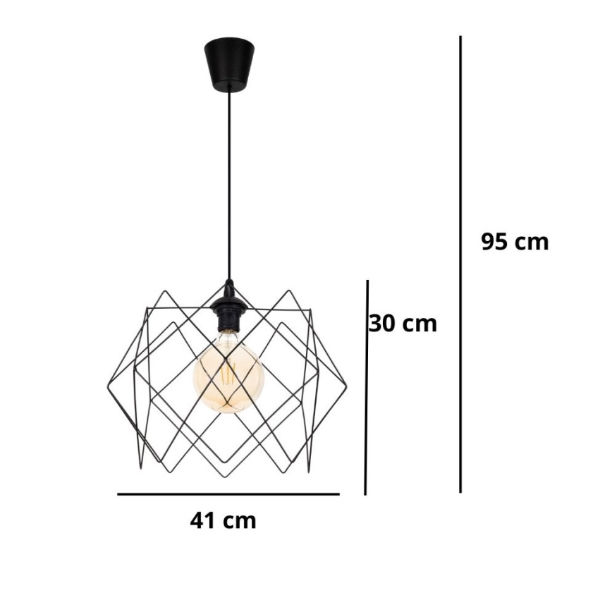Підвісна люстра GALL 1xE27/60W/230V чорний