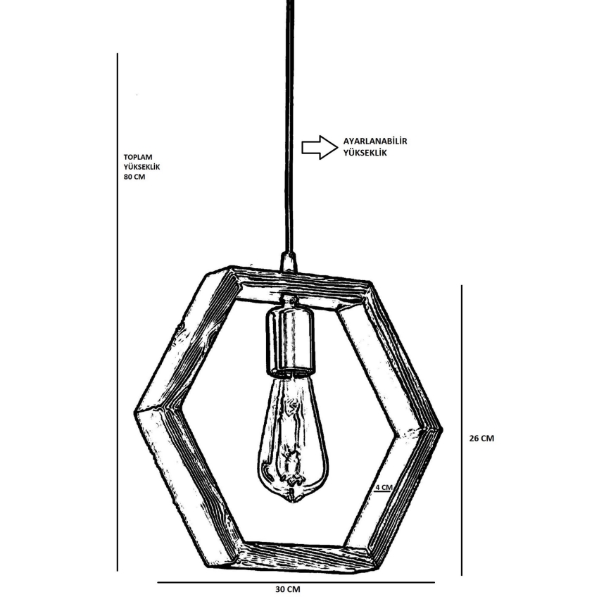 Підвісна люстра GEOMETRIK 1xE27/60W/230V
