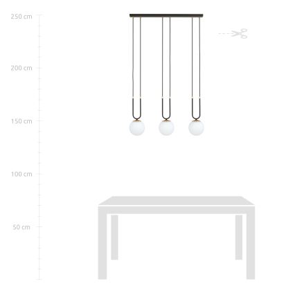 Підвісна люстра GLAM 3xE14/10W/230V чорний