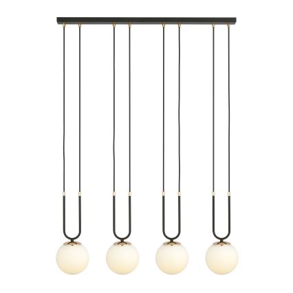 Підвісна люстра GLAM 4xE14/10W/230V чорний