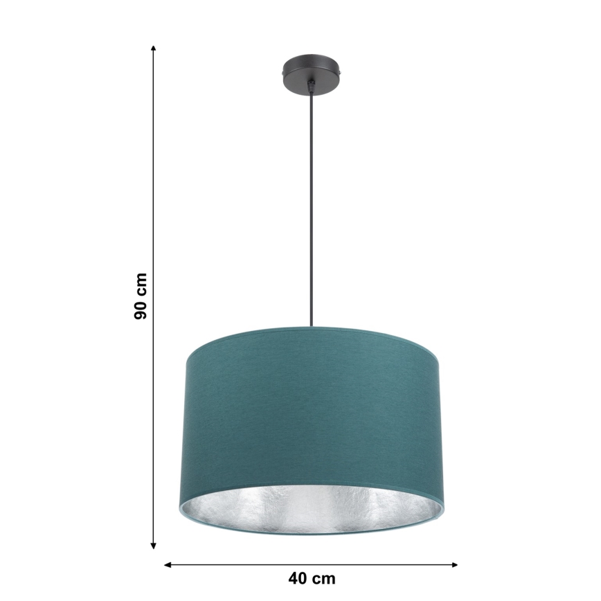 Підвісна люстра GLEAM 1xE27/60W/230V бірюзовий/срібний