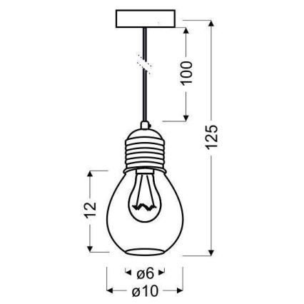 Підвісна люстра GLIVA 1xE27/60W/230V