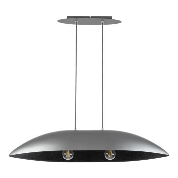 Підвісна люстра GONDOLA 2xE27/60W/230V срібний/чорний