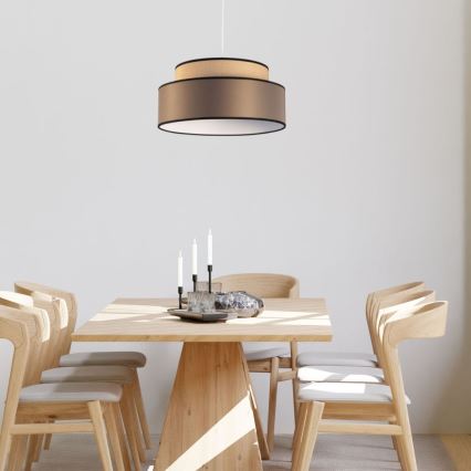Підвісна люстра GRACE 1xE27/60W/230V бежевий/коричневий