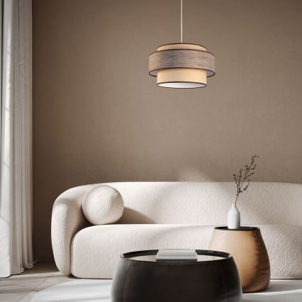 Підвісна люстра GRACE 1xE27/60W/230V бежевий/коричневий